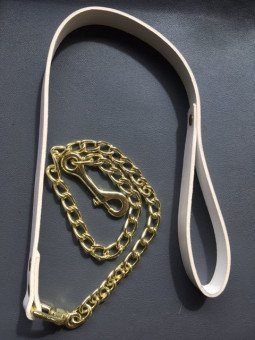 Longe De Présentation Cuir Blanc