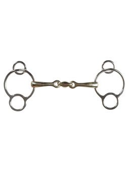 Mors Pessoa Poney 3 Anneaux Double Brisure 115 Goldenbrass