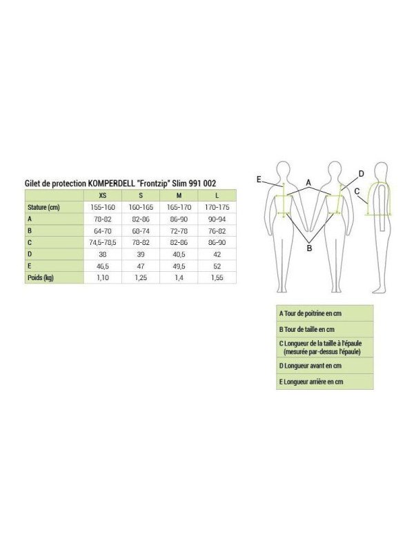 Promo Gilet de protection Komperdell Frontzip Slim XS