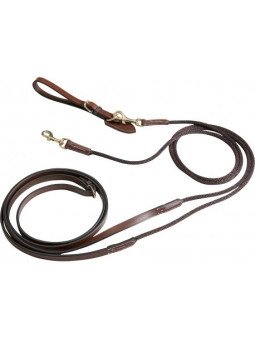 Rênes Allemandes Eric Thomas Pro Cuir Et Corde