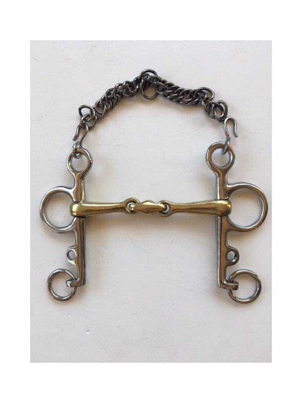 Pelham Double Brisure Maillechort Cheval Trait 125 - 155
