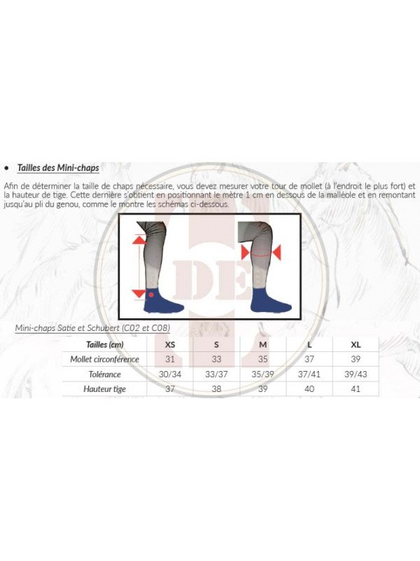 Promo Mini Chaps Schubert T de T Xs L Noir