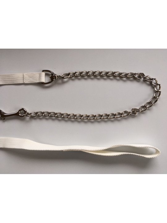 Longe de Présentation  Avec Chaîne Blanc Longe de Présentation  Avec Chaîne Blanc