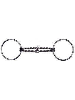 FILET 2 ANNEAUX TORSADE DOUBLE EMBOUCHURE