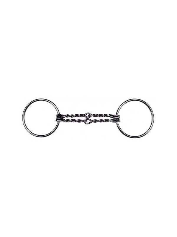 FILET 2 ANNEAUX TORSADE DOUBLE EMBOUCHURE